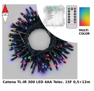, , , LUCI NATALE LOTTI CATENA TL-IR 300 LED MULTICOLOR 5MM