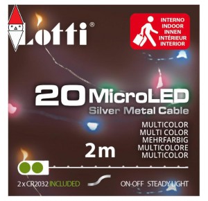 , , , NATALE LOTTI CATENA LINEARE 2M 20 MICROLED MULTICOLOR DIAM.1,5MM