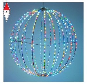 , , , NATALE LOTTI SFERA 3D RIPIEGABILE D.30CM METALLO BIANCO 500 MICROLED MULTIFLASH