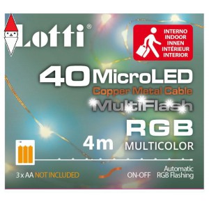 , , , NATALE LOTTI CATENA LINEARE 4M 40 MICROLED MULTIFLASH RGB DIAM.1,5MM