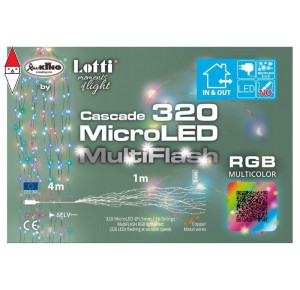 , , , NATALE LOTTI CASCATA H100CM 320 MICROLED MULTIFLASH RGB DIAMETRO 1,5MM