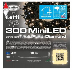 , , , NATALE LOTTI CATENA MHD 300 MINILED BIANCO CALDO E BIANCO 3MM
