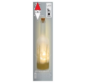 , , , NATALE LOTTI BOTTIGLIA MAGIC DIAMETRO 7XH29CM MGR VETRO BIANCO DECORATO BOSCO