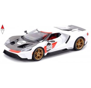 , , , MODELLINO MAISTO FORD GT 2021 FORD HERITAGE (WHITE BLACK WITH 98) 1/18