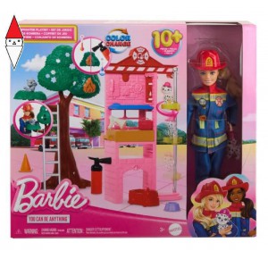 , , , BAMBOLA MATTEL BARBIE VIGILE DEL FUOCO PLAYSET