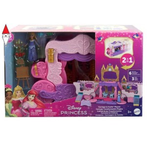 , , , ACTION FIGURE MATTEL DISNEY PRINCESS PLAYSET 2 IN 1 CASTELLO CARROZZA