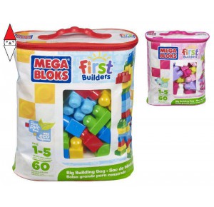 , , , PRIMA INFANZIA MEGA-BLOCKS MEGA SACCA ECO 60 PEZZI ASS.TO