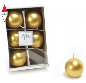 , , , NATALE MERCURY SET 6 CANDELE SFERA IN CERA LUCID ORO