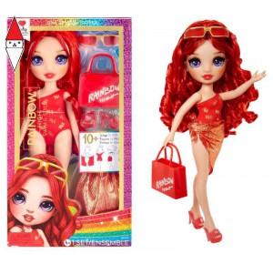 , , , ACTION FIGURE MGAE RAINBOW HIGH SWIM AND STYLE FASHION DOLL RUBY (RED)