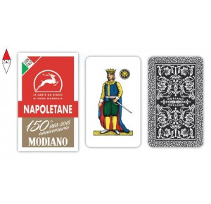 , , , CARTE DA GIOCO MODIANO NAPOLETANE ROSSO 150ANNIVERSARIO