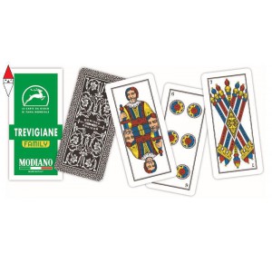 , , , CARTE DA GIOCO MODIANO TREVIGIANE VERDE FAMILY