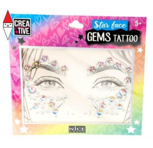 , , , GIOCO DI IMITAZIONE NICE STAR FACE GEMS TATTOO ASSORTITI