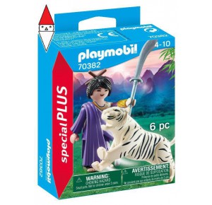 , , , COSTRUZIONE PLAYMOBIL GUERRIERA NINJA CON TIGRE