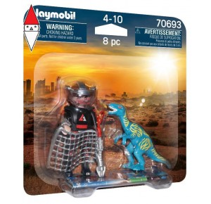 , , , COSTRUZIONE PLAYMOBIL DUO PACK VELOCIRAPTOR E CACCIATORE