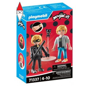, , , COSTRUZIONE PLAYMOBIL MIRACULOUS: ADRIEN AND CHAT NOIR