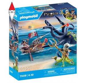 , , , COSTRUZIONE PLAYMOBIL PIRATA CONTRO PIOVRA GIGANTE