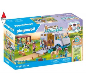 , , , COSTRUZIONE PLAYMOBIL TRASPORTO CAVALLI E STALLA - HORSES OF WATERFALL