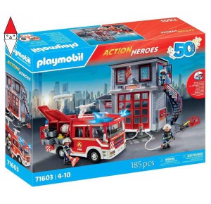 , , , COSTRUZIONE PLAYMOBIL MEGA SET DEI VIGILI DEL FUOCO