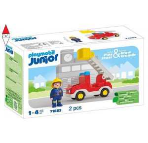 , , , COSTRUZIONE PLAYMOBIL JUNIOR: AUTOSCALA POMPIERI