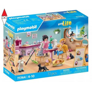 , , , COSTRUZIONE PLAYMOBIL CAFFETTERIA CON GATTI
