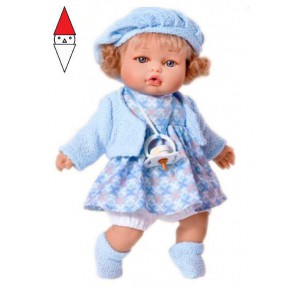 , , , BAMBOLA RAUBER BEBE   PAFFUTO CON BERRETTO AZZURRO 28CM