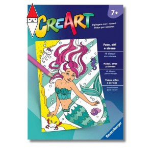 , , , GIOCO EDUCATIVO RAVENSBURGER CREART ALBUM DA COLORARE 7+ FATE ELFI E SIRENE