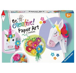 , , , GIOCO EDUCATIVO RAVENSBURGER BE CREATIVE MIDI XL: PAPER ART FIORI E UNICORO