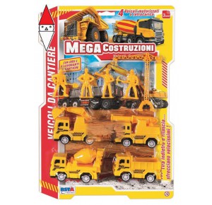 , , , MODELLINO RONCHI SUPERTOYS SET CANTIERE VEICOLI RETROCARICA E ACC. BLISTER