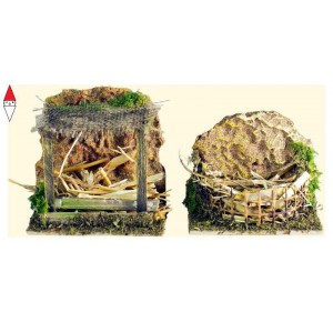 , , , NATALE ROSSI-ROSA MANGIATOIA CON PAGLIA CM. 10X6X8/9,5 (2 MODELLI)