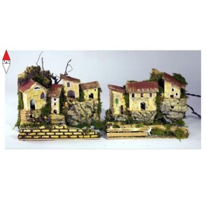 , , , NATALE ROSSI-ROSA PAESAGGIO CON LUCI 20X14X17CM CON FIUME - ASSORTITO