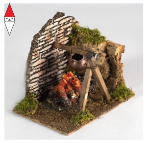 , , , NATALE ROSSI-ROSA FUOCO CON LAMP. EFF. FIAMMA CM. 15X10X12