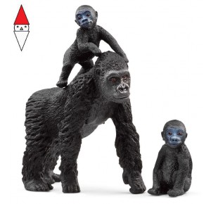 , , , ACTION FIGURE SCHLEICH FAMIGLIA DI GORILLA DELLA PIANURA (SERIE WILD LIFE )