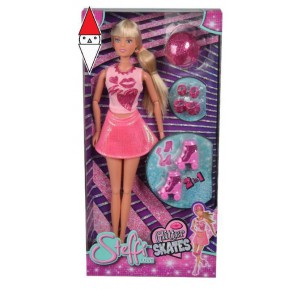 , , , BAMBOLA SIMBA STEFFI LOVE ROLLER SKATES CON ACCESSORI GLITTERATI