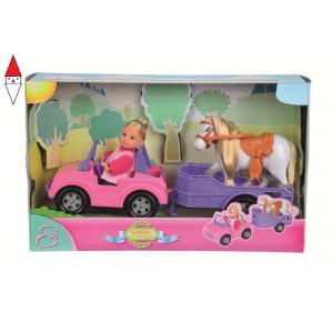 , , , BAMBOLA SIMBA EVI LOVE CON JEEP RIMORCHIO E PONY