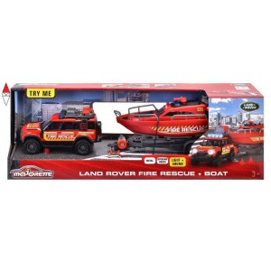 , , , MODELLINO SIMBA MAJORETTE GRAND SERIES LAND ROVER + BARCA POMPIERI