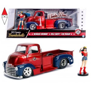 , , , MODELLINO SIMBA WONDER WOMAN 1952 CHEVY COE PICKUP IN SCALA 1:24