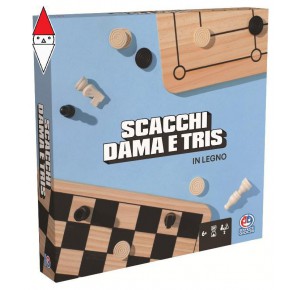 , , , GIOCO DA TAVOLO SPIN-MASTER EG CLASSICI DAMA E SCACCHI TRIS IN LEGNO