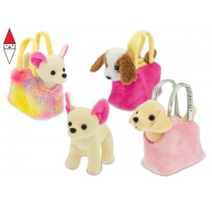 , , , PELUCHE TEOREMA CANE IN BORSETTA 16CM 3 ASSORTITI