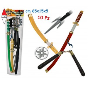 , , , GIOCO DI IMITAZIONE TEOREMA NINJIA SET PICCOLO SAMURAI 10 PZ