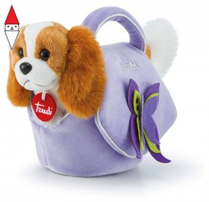 , , , PELUCHE TRUDI CAGNOLINO BORSETTA LILLA FARFALLA XS