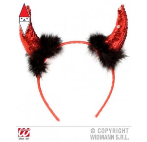 , , , PARTY E CARNEVALE WIDMANN CORNA DIAVOLO IN PAILLETTES ROSSE