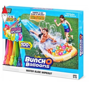 , , , GIOCO ESTIVO ZURU SCIVOLO AD ACQUA 1 VIA + 3 NEON SPLASH (PLASTICA RICICLATA)