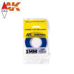 , , , AK INTERACTIVE BLUE MASKING TAPE FOR CURVES 3MM