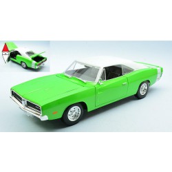 , , , 1/18 MAISTO DODGE CHARGER R/T COUPE 1969 GREEN WHITE