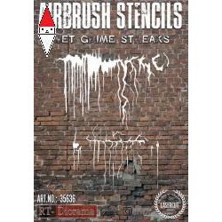, , , RT-DIORAMA 1/35 STENCIL: WET GRIME STREAKS