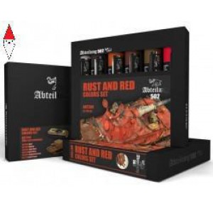 , , , COLORE AD OLIO MODELLISMO ABTEILUNG 502 RUST AND RED COLORS SET