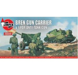 , , , AIRFIX 1/76 VINTAGE CLASSIC: BREN GUN CARRIER AND 6 PDR ANTI-TANK GUN