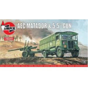 , , , AIRFIX 1/76 VINTAGE CLASSIC: AEC MATADOR E 5.5     GUN