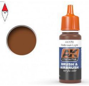 , , , ACRILICO MODELLISMO AK INTERACTIVE (ACRYLIC) ROTBRAUN LIGHT