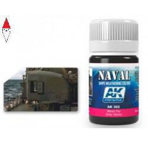 , , , SMALTO MODELLISMO AK INTERACTIVE WASH FOR GREY DECKS